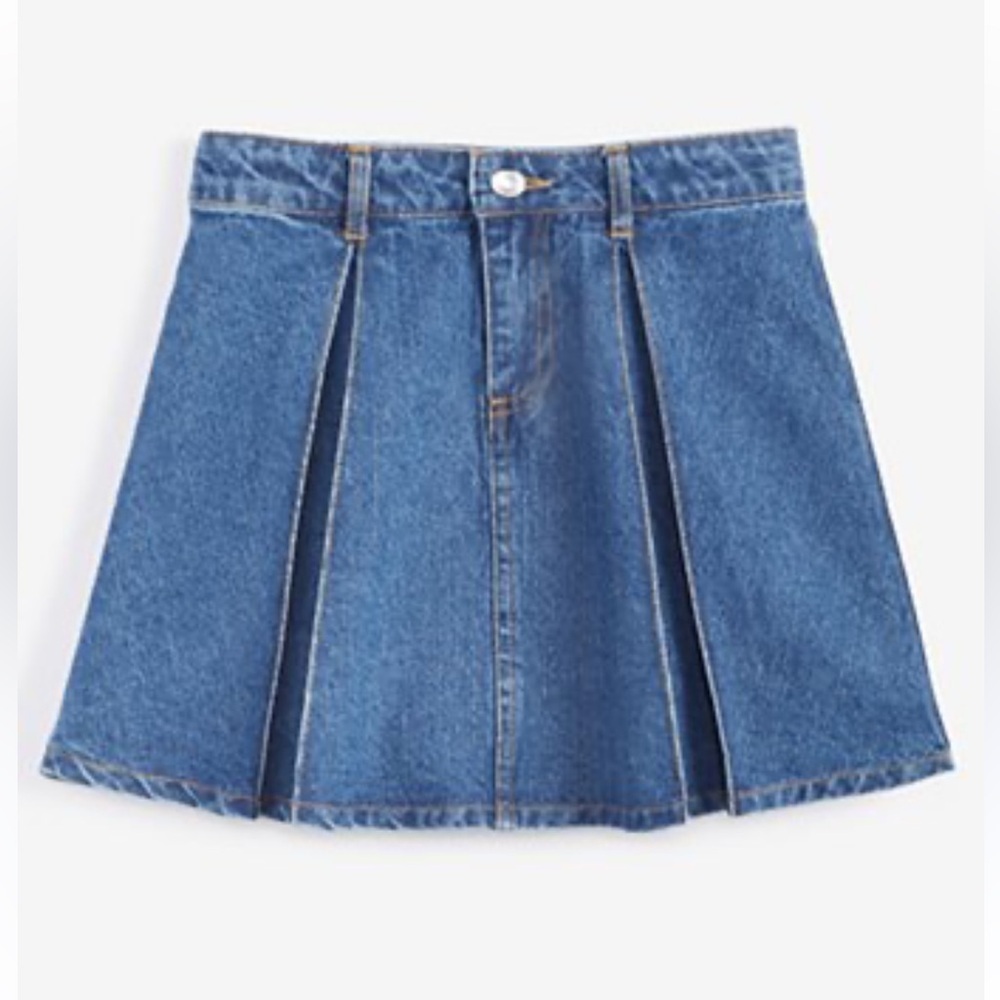NWT-Jessica Simpson girls-12-medium denim, adjustable waist, pleated short skirt
